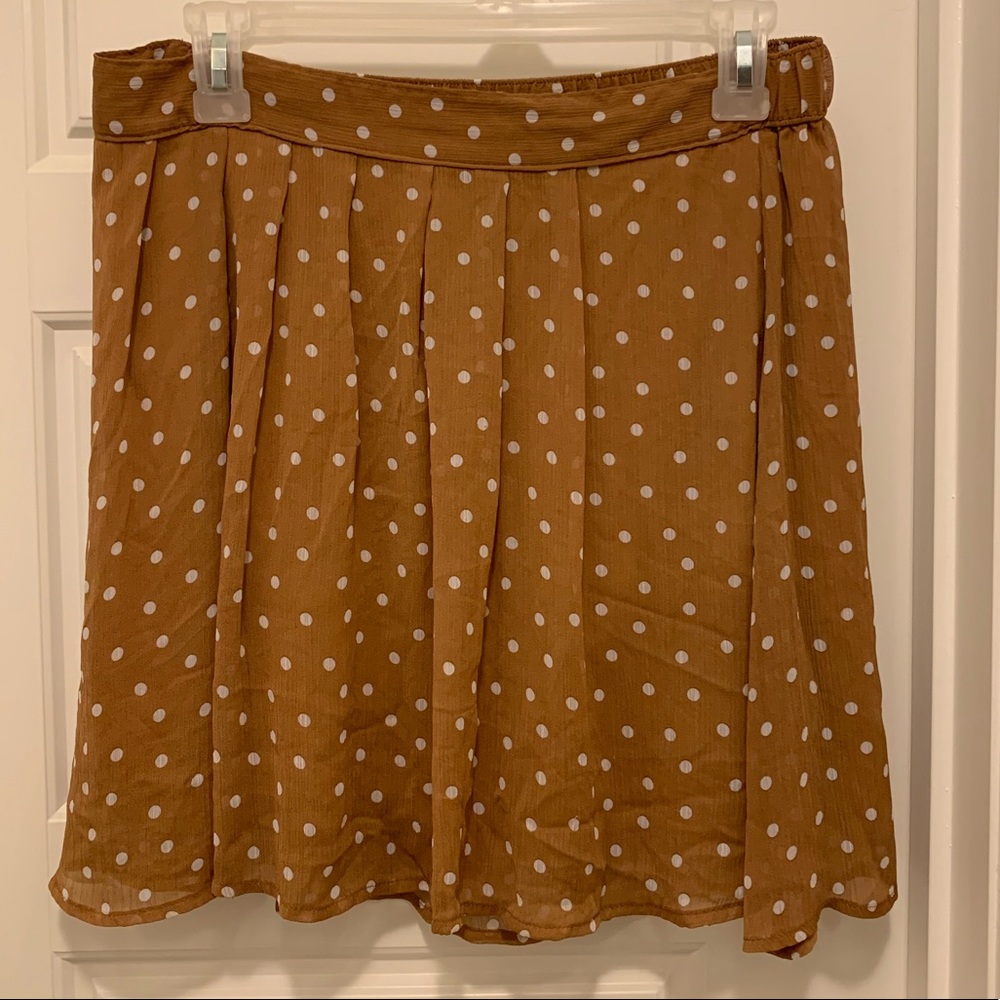 Old Navy Small Brown and White Polka Dot Skirt
